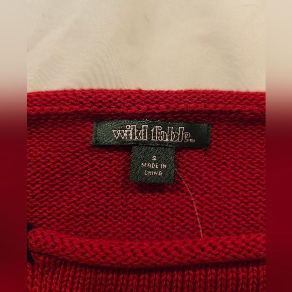 Wild Fable Womens NWT Americana Pullover Sweater Lobster Red & White Size Small - Picture 9 of 12